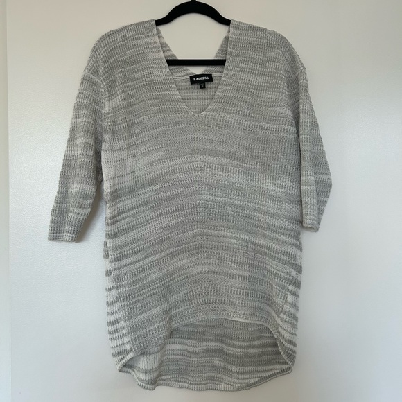 Express Sweaters - Express Grey and White Sweater, Small